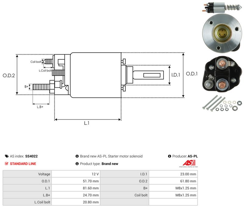 Magnetlülitus, starter, AS-PL SS4022