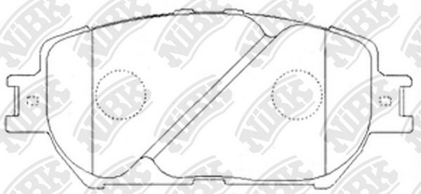 Комплект гальмівних накладок, дискове гальмо, Nibk PN1479
