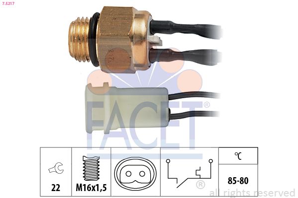 FACET Temperatuurschakelaar, radiateurventilator 7.5217