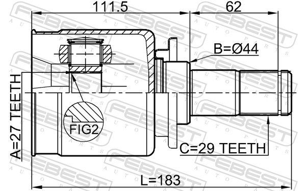 FEBEST 2911-DIIIFLH Joint Kit, drive shaft