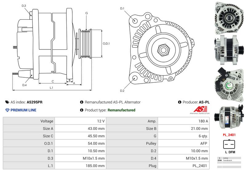 AS-PL A5295PR Alternator