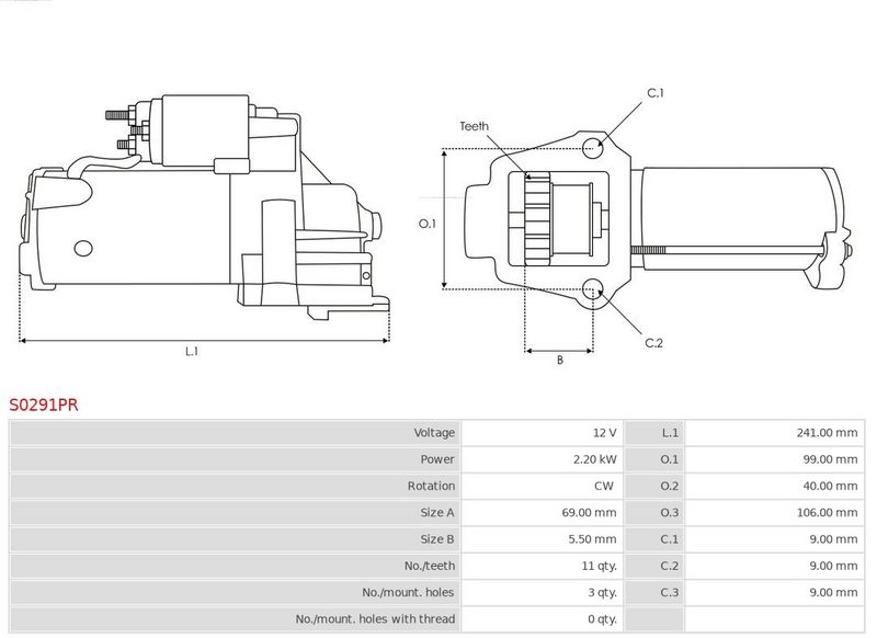 Стартер, Auto Starter S0291PR