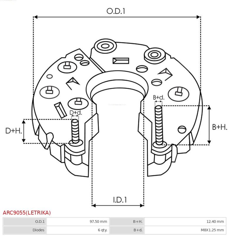 AS-PL ARC9055(LETRIKA) Rectifier, alternator