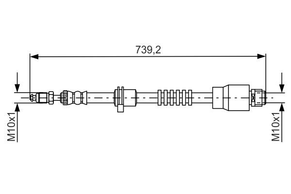 Гальмівний шланг, 690мм, BMW X3 F25 F, Bosch 1987481677