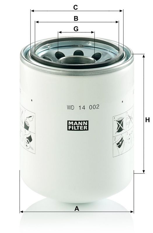 Filter, tööhüdraulika, MANN-FILTER WD 14 002