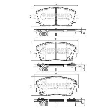 Комплект гальмівних накладок, дискове гальмо, Nipparts N3600332