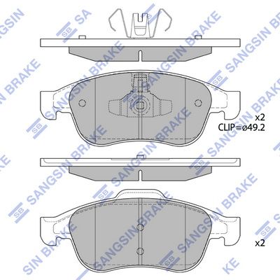 Комплект гальмівних накладок, дискове гальмо, Hi-Q SP1390