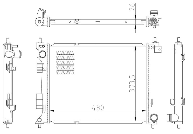 Радіатор, система охолодження двигуна, Nrf 550033