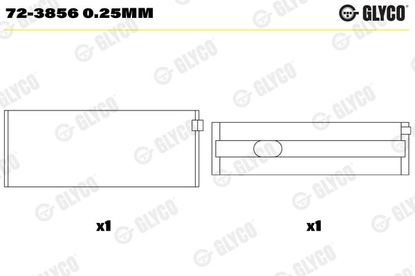 Вкладыш коленвала 7238560.25MM