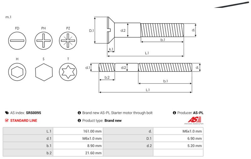 AS-PL SRS0095 Repair Set, alternator