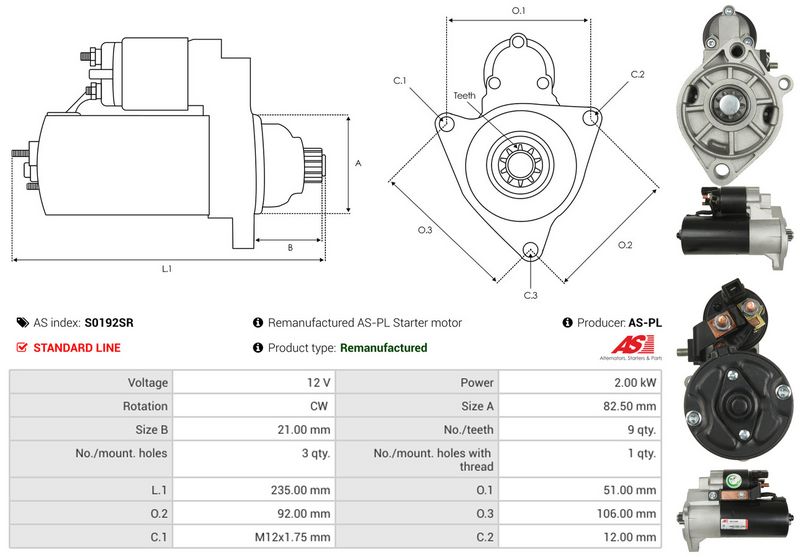 AS-PL S0192SR Starter