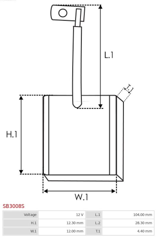 Вугільна щітка, стартер, Auto Starter SB3008S