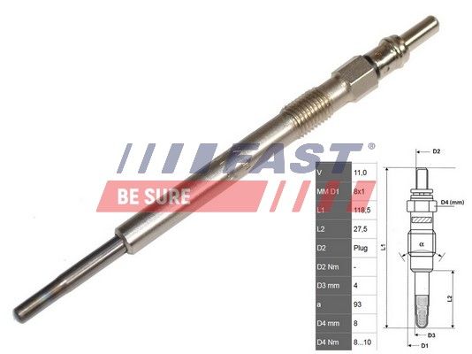 Свічка розжарювання, Fast FT82720