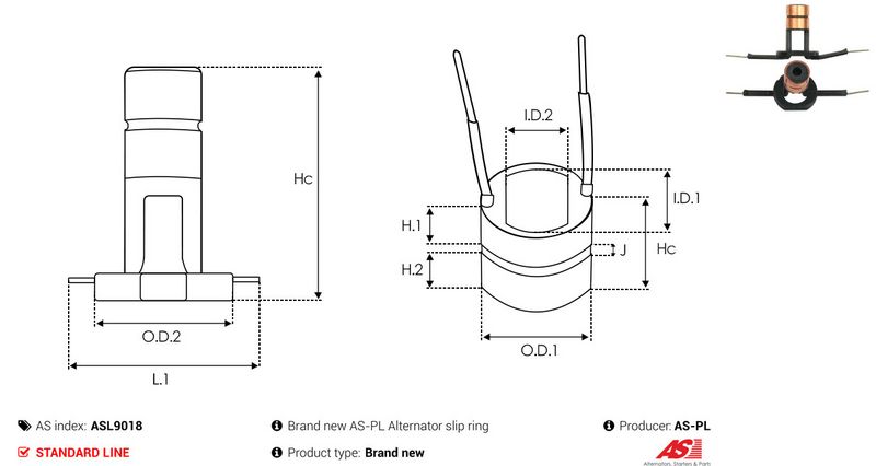 Rõngas, generaator, AS-PL ASL9018