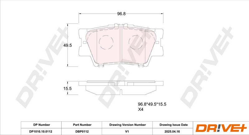 Set placute frana,frana disc DP1010.10.0112 Dr!ve+
