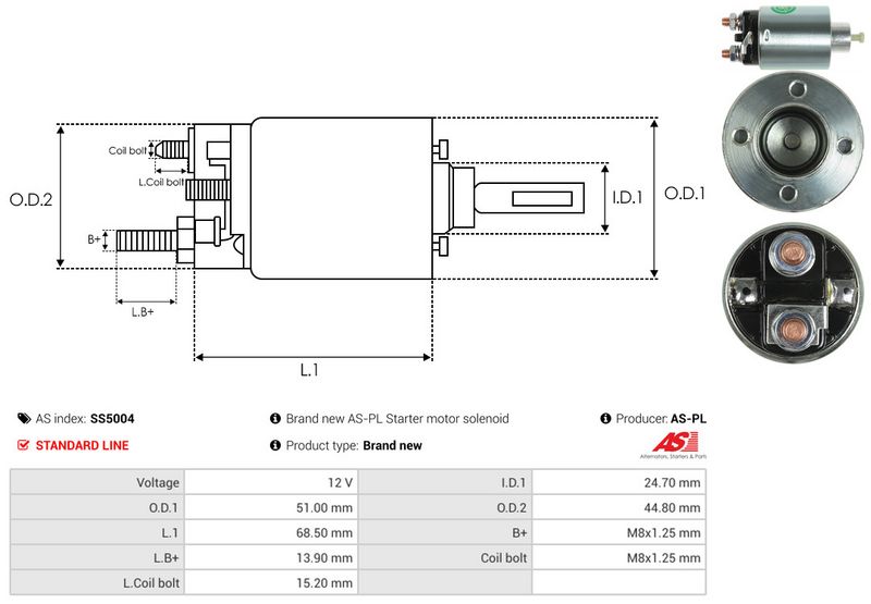 AS-PL SS5004 Solenoid Switch, starter