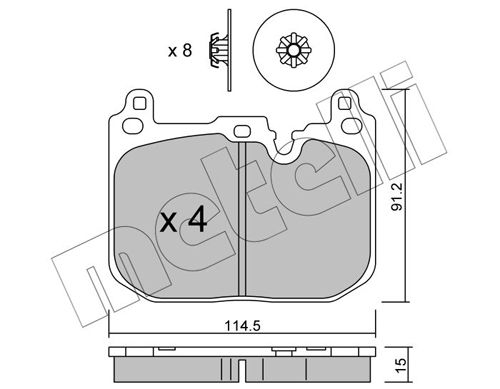 Metelli Brake Pad Set, disc brake 22-1015-2