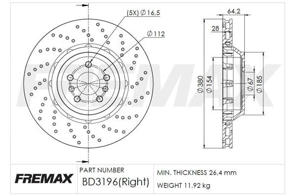 Акция Диск тормозной (задний/R) BMW X5 (G05/F95) S63 19- (380x28) 34208074286