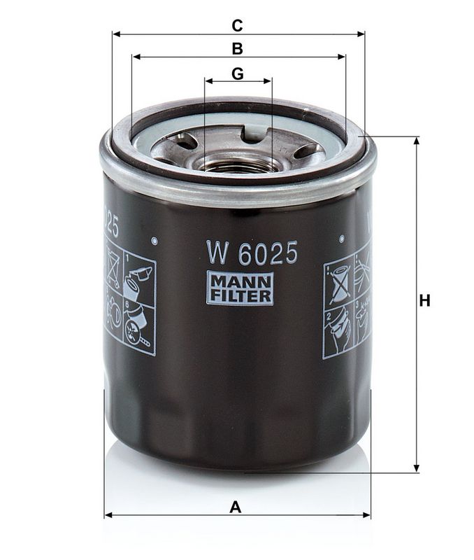 Õlifilter, MANN-FILTER W 6025