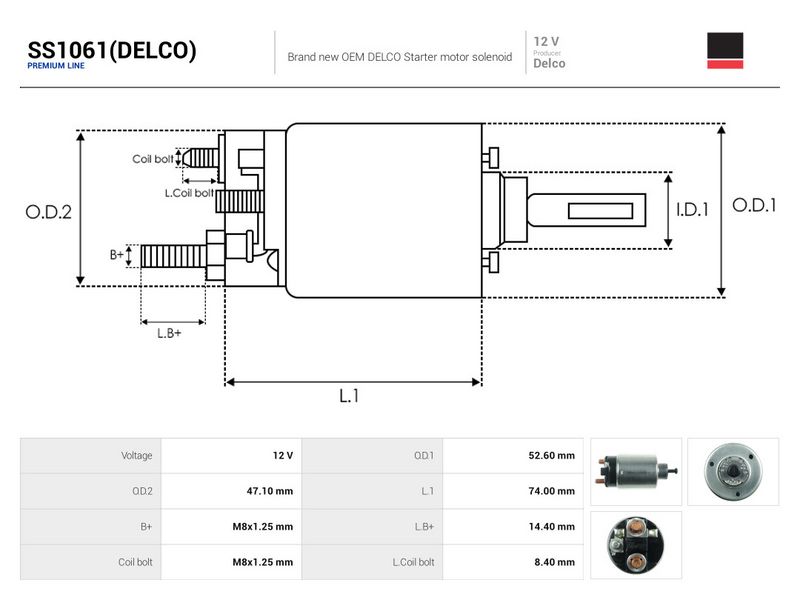 Magnetlülitus, starter, AS-PL SS1061(DELCO)