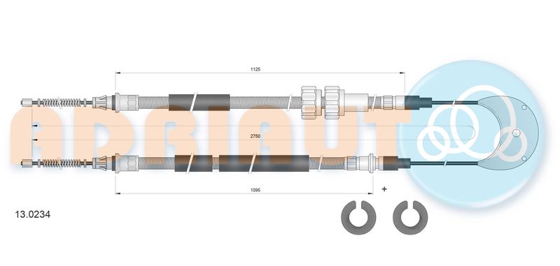 Тросовий привод, стоянкове гальмо, Adriauto 13.0234