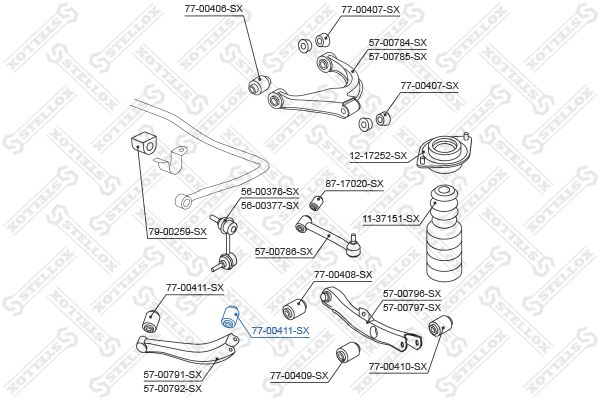 STELLOX 77-00411-SX Mounting, control/trailing arm
