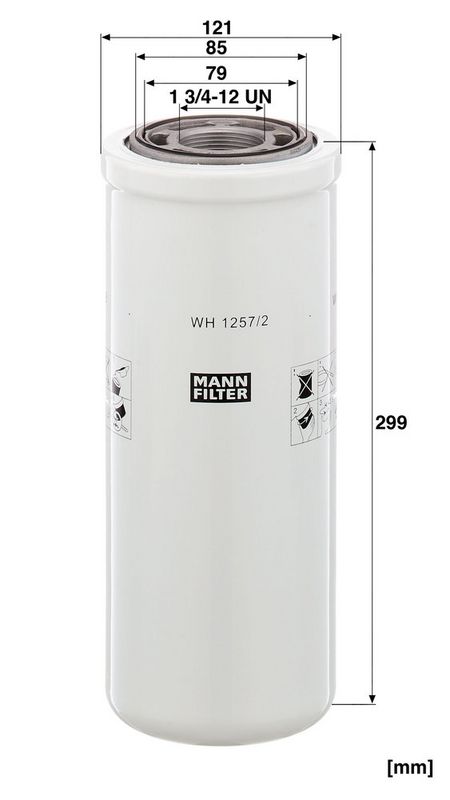 Filter, tööhüdraulika, MANN-FILTER WH 1257, 2