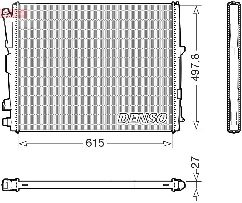 Радіатор, система охолодження двигуна, Denso DRM05123