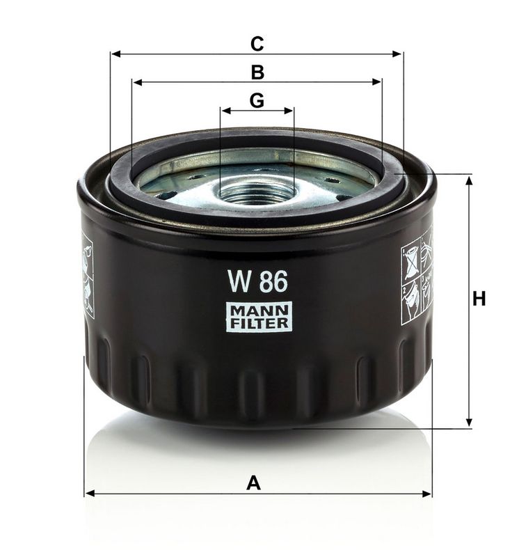Õlifilter, MANN-FILTER W 86