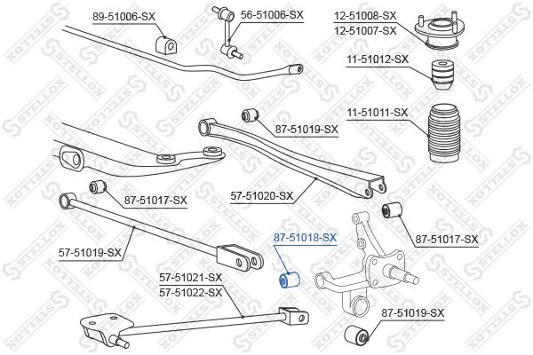 STELLOX 87-51018-SX Mounting, control/trailing arm