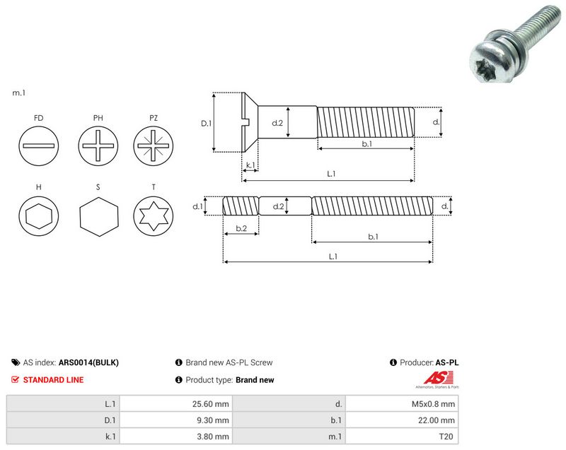 AS-PL ARS0014(BULK) Repair Set, alternator