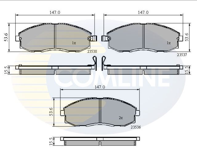 Комплект гальмівних накладок, дискове гальмо, Comline CBP3481