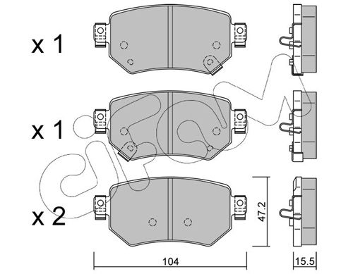 Комплект гальмівних накладок, дискове гальмо, Cifam 822-1159-0