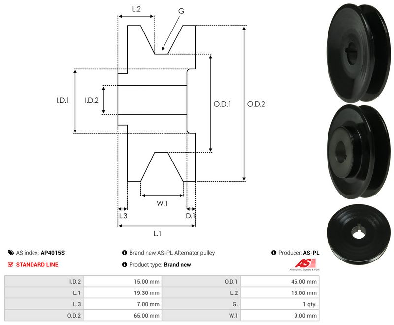 Rihmaratas, generaator, AS-PL AP4015S