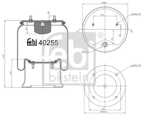 Балон пневматичної ресори, пневматична підвіска, Febi Bilstein 40255