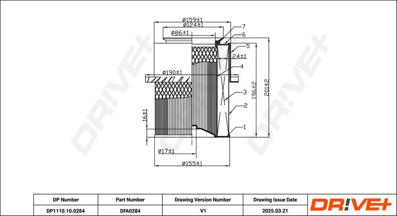Filtru aer DP1110.10.0284 Dr!ve+