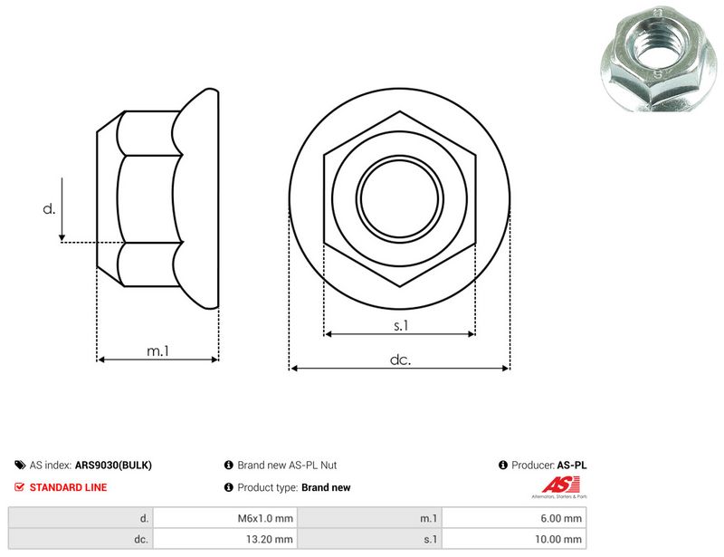 AS-PL ARS9030(BULK) Repair Set, alternator