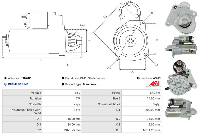 AS-PL S9020P Starteris