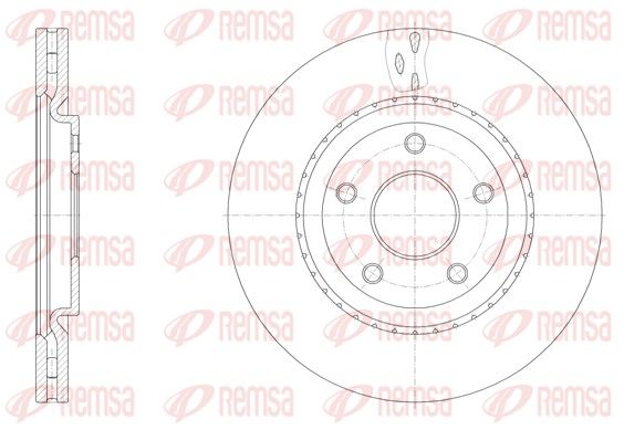Гальмівний диск, передня вісь, з вентиляцією, 330мм, кількість отворів 5, FIAT FREEMONT 11-, Remsa 61515.10