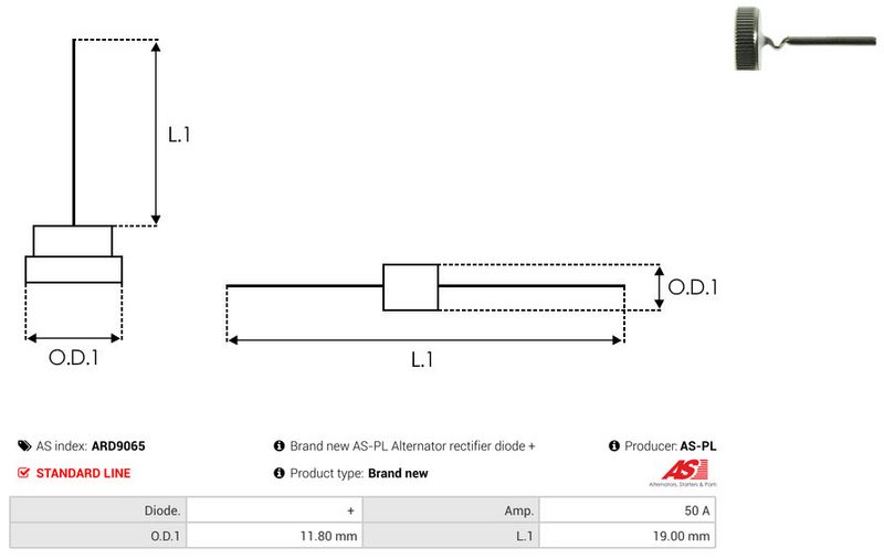 AS-PL ARD9065 Rectifier, alternator