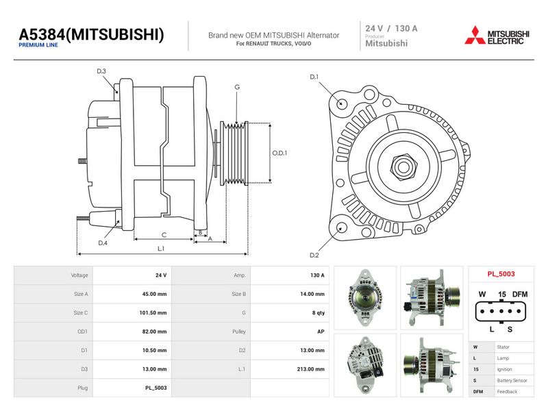 Prekės atitinka OEM kodą: A004TR6191