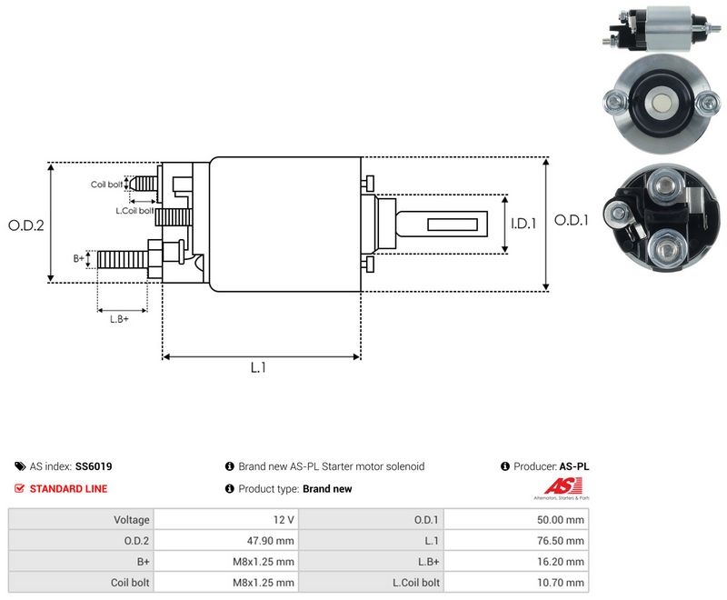 Magnetlülitus, starter, AS-PL SS6019