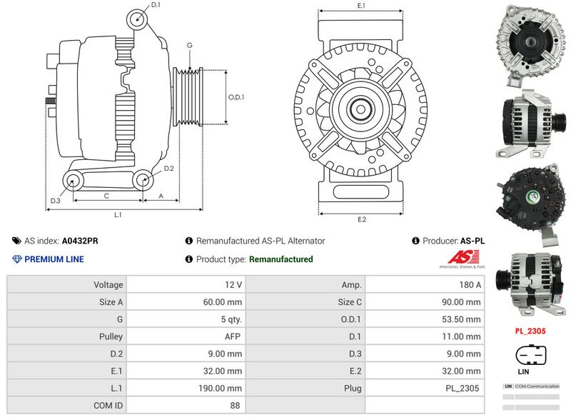 AS-PL A0432PR Alternator