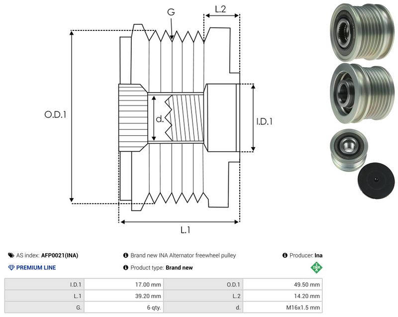 AS-PL AFP0021(INA) Alternator Freewheel Clutch