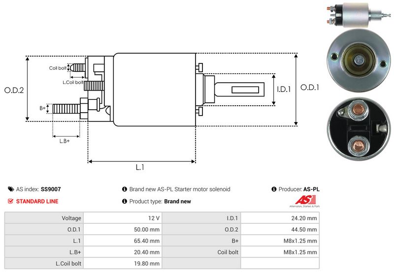 Magnetlülitus, starter, AS-PL SS9007