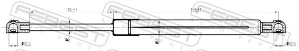 FEBEST 23117-015 Gas Spring, boot/cargo area