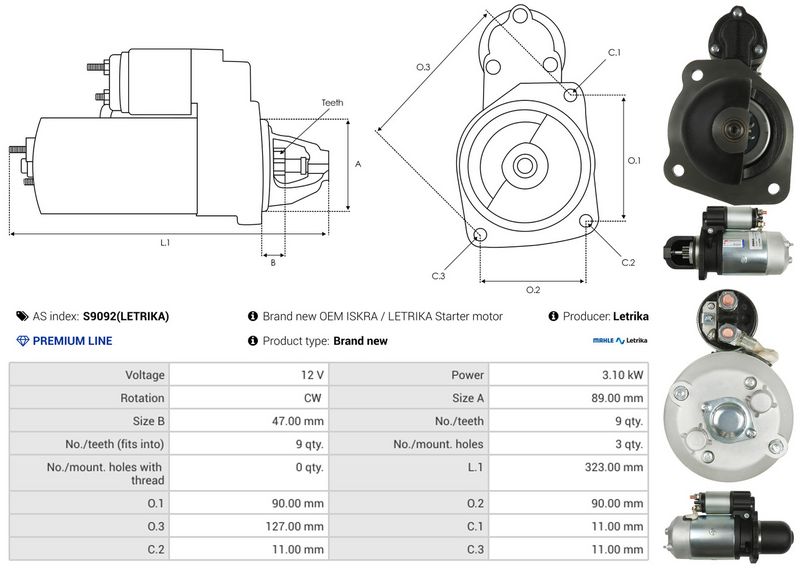 AS-PL S9092(LETRIKA) Starter