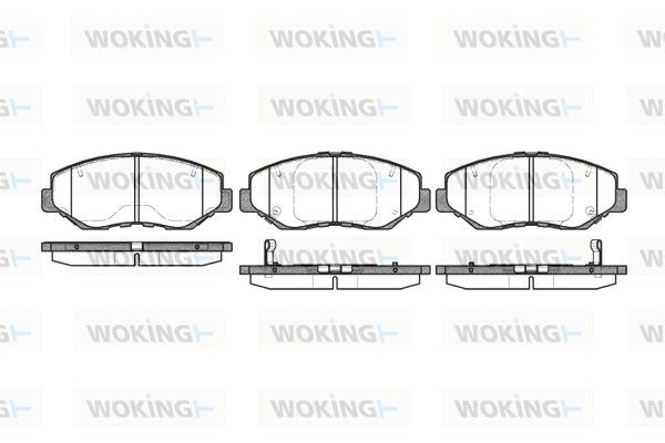 Комплект гальмівних накладок, дискове гальмо, Woking P9993.00