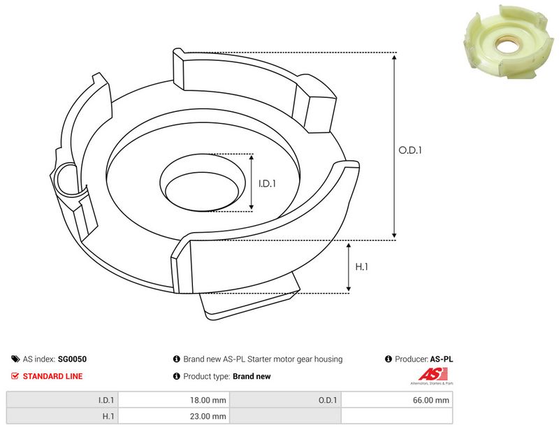 Remondikomplekt, Starter, AS-PL SG0050