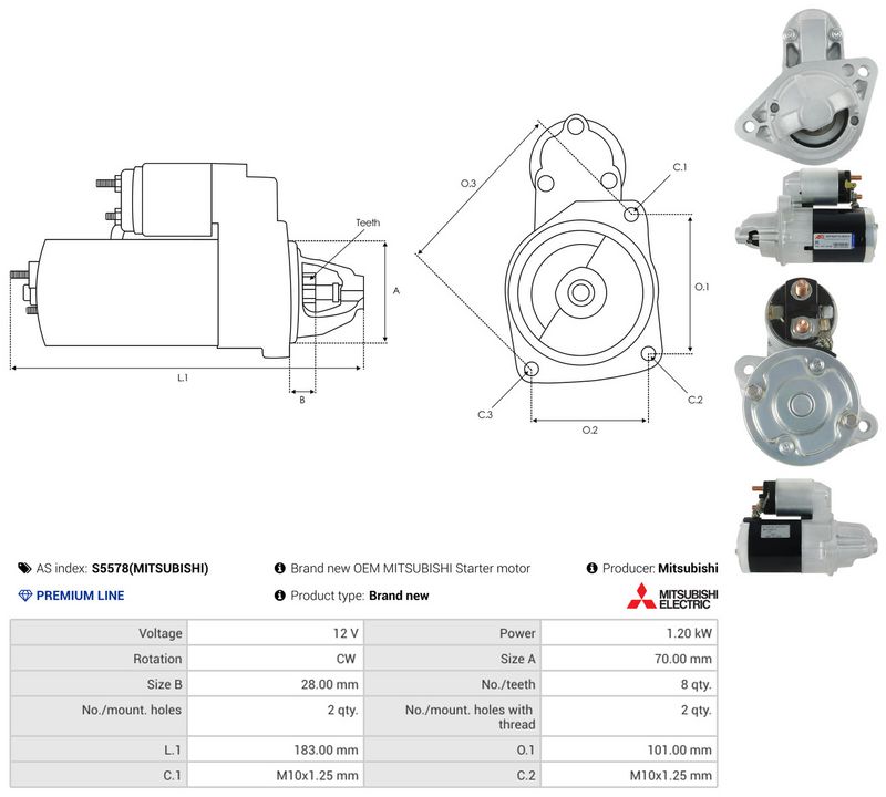 AS-PL S5578(MITSUBISHI) Starteris